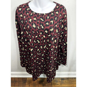 C Christian Los Angeles Cheetah Long Sleeve Button Up Back Shirt 3XL